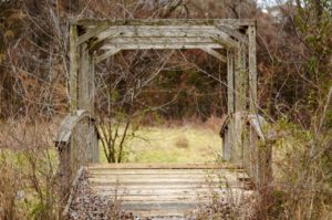 An old bridge over a stream