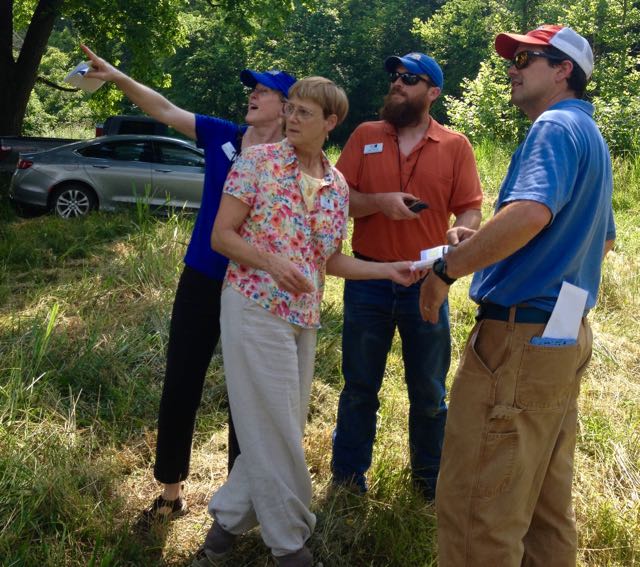 ORLT members and employess point out features of the conservation easement