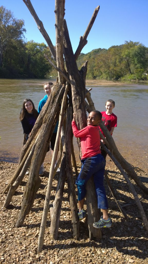 kids play near river Missouri